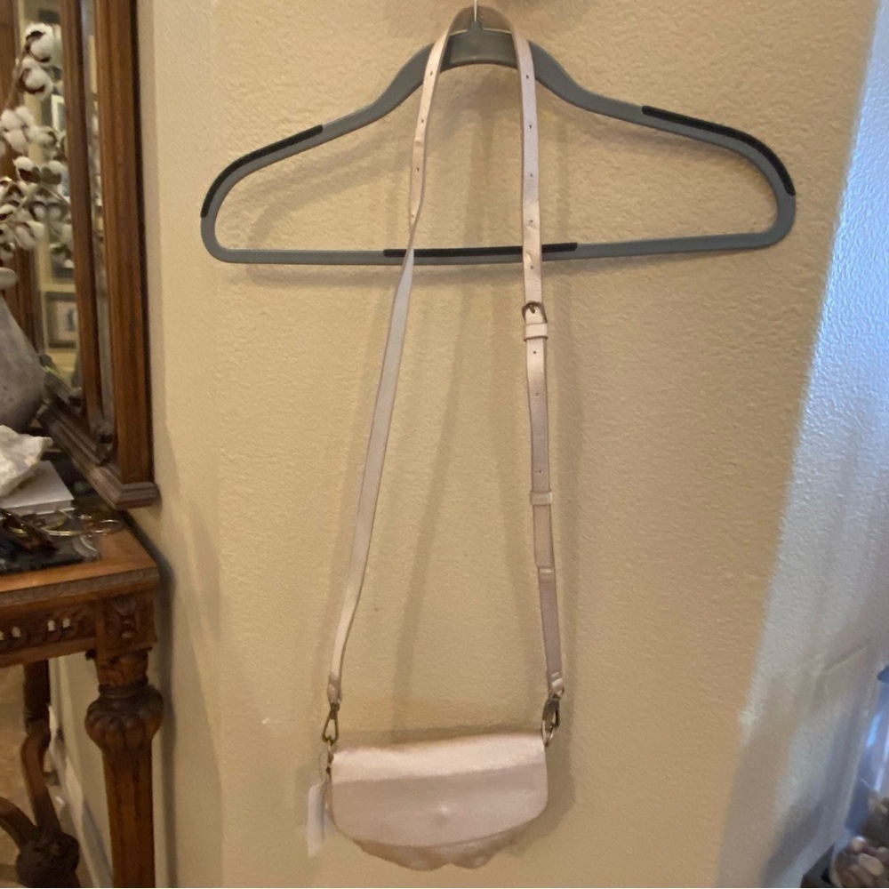 NWT~ANTHROPOLOGIE Light Gold Mini Convertible Crossbody Belt Bag 5”x8”